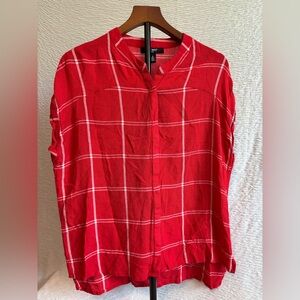 Nine West Red Plaid Shirt